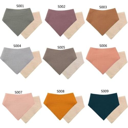 1 Pc Baby Infant Cotton Bib Newborn Double Sided Solid Color Triangle Scarf Feeding Saliva Towel Bandana Burp Cloth Boy Girl Sho