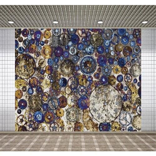 Lyavshi Old Rusty Clock Steampunk Grunge Pattern Photography Background Photo Backdrops Photocall Photo Studio Photophone