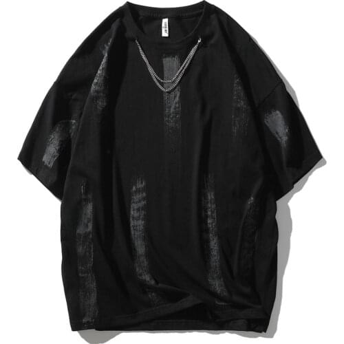 2021 Men Hip Hop Oversize Tshirt Streetwear Harajuku Cotton High Street Fashion Short Sleeve Tops Tees