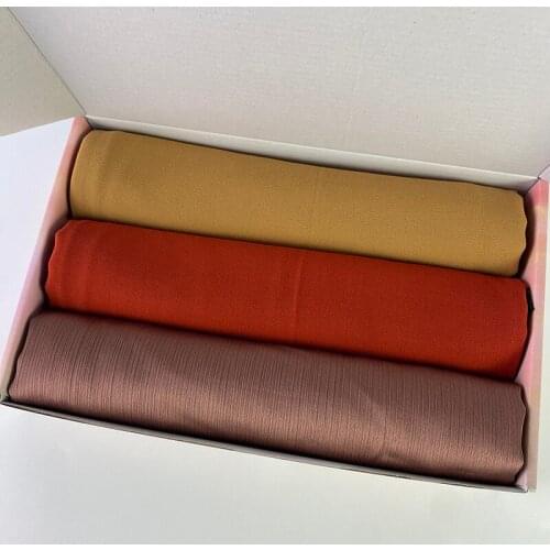 Customize Gift Box Crinkle Satin Silk Hijabs Solid Plain Scarf Muslim Shawls Headscarf Turban Echarpe Foulard Luxury Gift Box