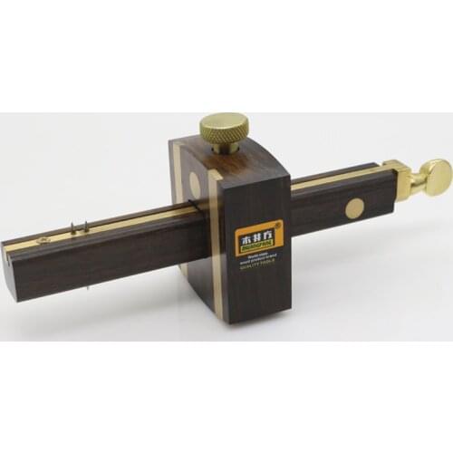 Luxury British Indonesia Ebony+Pure Copper Wearproof Carpenter Woodworking Tool 8 inch Screw Cutting Gauge Mark Scraper