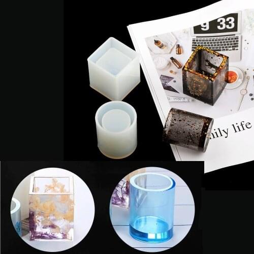 Cuboid Cylinder Storage box Pen container Silicone Mold for Jewelry Making Resin Silicone mold tool DIY UV epoxy resin crafts
