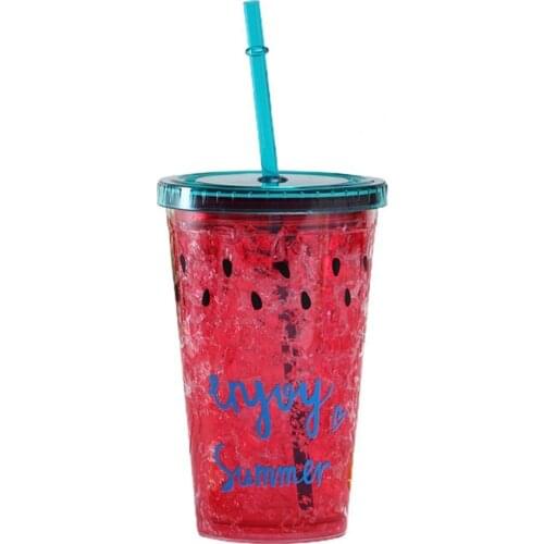 Water Cup Eco-friendly with Lid Plastic Lovely Sweet Straw Bottle For Photo Posing Creative Gift Office School Home Drinkware
