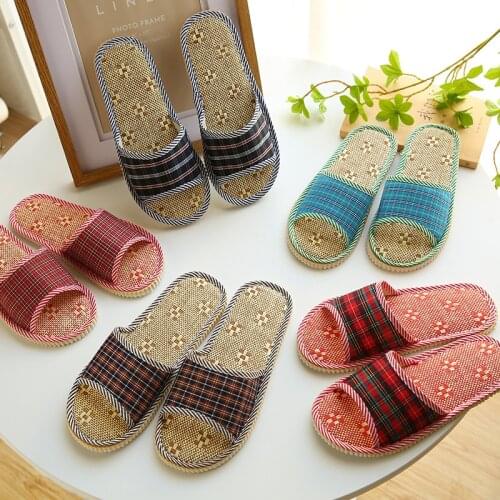 Eva rattan mat linen slippers home men and women drag indoor and outdoor wooden floor cool slippers lightweight wear-resistant
