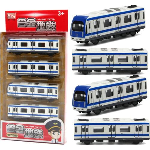 1:64 Magnetic Pull Back Alloy Connected Subway Metro Track Train Model Sound&Light Car Toys for children Collection HotWheeling