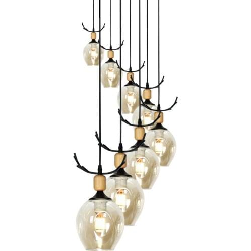 Modernstairway Luxury long Spiral crystal pendant lamps Simple led hanging lights modern bar hall dining room pendant lights