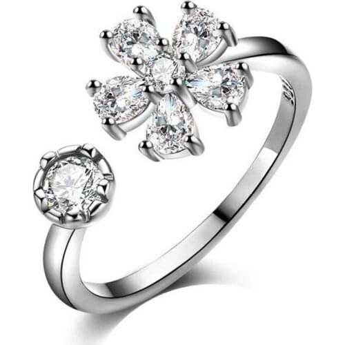 Fashion burst ring small daisy flower micro-mosaic ring adjustable ring female ring birthday gift # 109