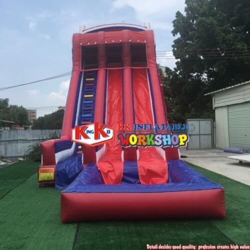 KK Red& Deep Blue Crush Inflatable Water Slide with Pool , Wet Slides For Outdoor Entertainment Events Or Backyard Use
