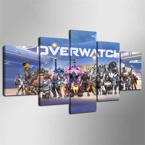 Overwatches 5 Pieces Wall Art Canvas Poster And Print Canvas Oil Painting Decorative Picture For Office Living Room Home Decor