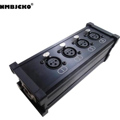 NMBJCKO Snake System - 4ch etherCon to 4 x XLR female Breakout Box Move audio via CAT5 CAT6 networking cables