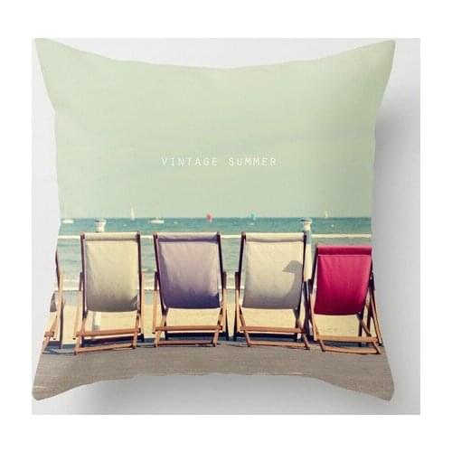 New Arrival I Love Summer Vintage Style Beach Having a Rest Luxury Printing Square Zippered Pillow Sham Amazing Pillow Cover
