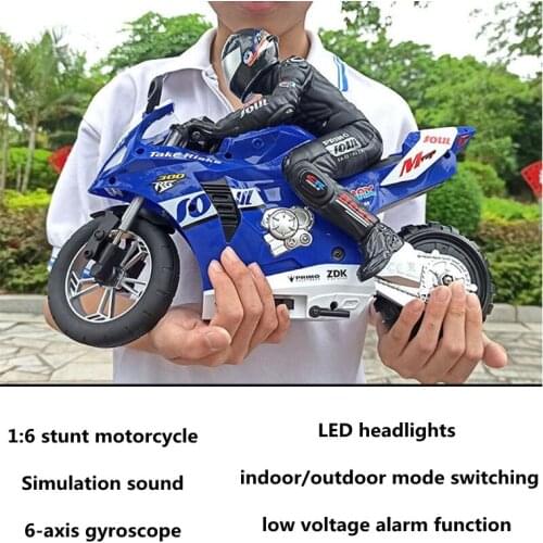 New RC Motorcycle 1:6 High Speed Motorbike Model 360 Degree Drift 6-axis Gyroscope 20km/h RTR Stunt Car Toys For Boys Gift