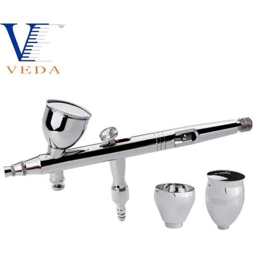 Double Action Trigger Air-paint Control Spray Gun Portable Mini Air Brush Sets 3Pcs Cup Airbrush Kits For Beauty Makeup Art Cake