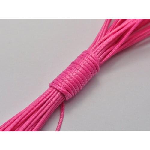 100 Yards Bright Pink Korean Waxed Cord String Thread 1mm for Bracelet Necklace