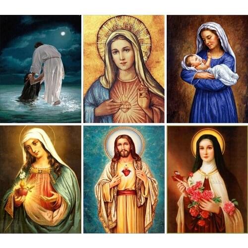 Full Square Round Diamond Painting Religion Madonna Jesus Holy Light 5D DIY Mosaic Set Embroidery Cross Stitch Home Decor Gift
