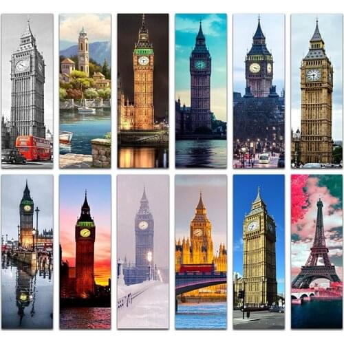 Full Round Diamond mosaic scenery street Full Square Diamond embroidery city 5D DIY Diamond painting Cross stitch Big Ben clock