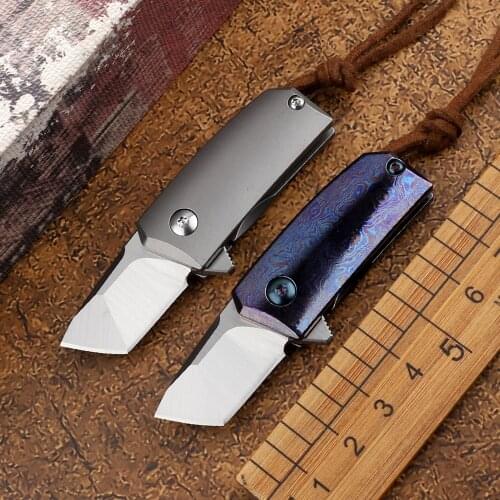 Portable mini M390 steel TC4 titanium alloy handle outdoor sharp hunting self-defense tool multifunctional fruit folding knife