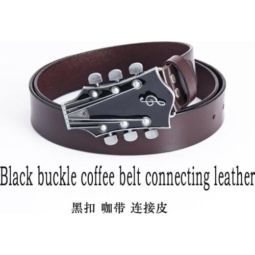 Fashion Hip-Hop Mens Womens Belt Metal Guitar Pin Buckle Bar Nightclub Personality Wild Jeans Couple Waistband Birthday Gift