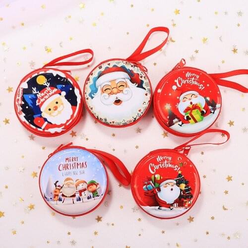 Christmas Santa Claus Mini Bag Cartoon Christmas Coin Purse Kids Girls Wallet Earphone Box Bags Wedding Gift Christmas Gift