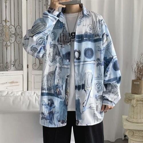 High quality Mens Shirts Japan Style Streetwear Vintage Long sleeve Shirts Men Casual Harajuku Spring Autumn Men Clothing Shirt