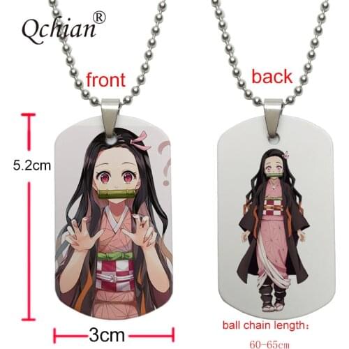 Sally face Kamado Nezuko conan luffy Anime KeyChains necklace Women Key Holder Key Chain Child cosplay fans Christmas Gift