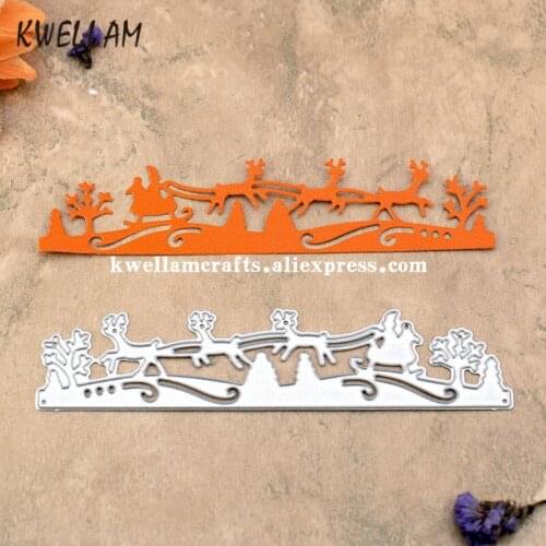 Merry Christmas Deer Sled Metal Die cutting Dies For DIY Scrapbooking Photo Album Decorative Embossing Folder Stencil KW7102433