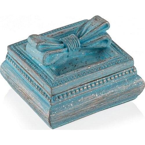 Porio Blue Ribbon Jewelry Box 6x6