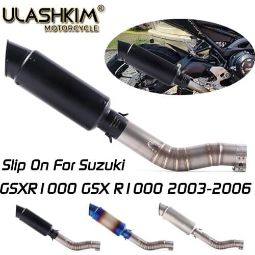 Motorcycle Full System Exhaust Escape Middle Link Pipe Slip On For suzuki GSXR1000 GSX R1000 GSXR 1000 2003-2006 2003-2006