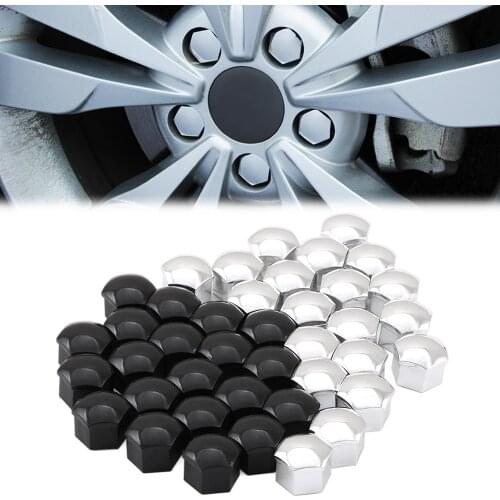 20Pcs Universal Anti-Rust 17 mm Chrome Glossy ABS Auto Trim Tyre Wheel Nut Screw Bolt Protection Covers Caps Car Styling