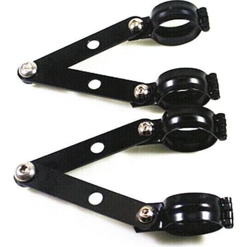 Universal Black 28-60mm Adjustable Headlight Bracket Mount Clamps Fork Tube Holder For Harley Touring Cruiser Chopper Scooter