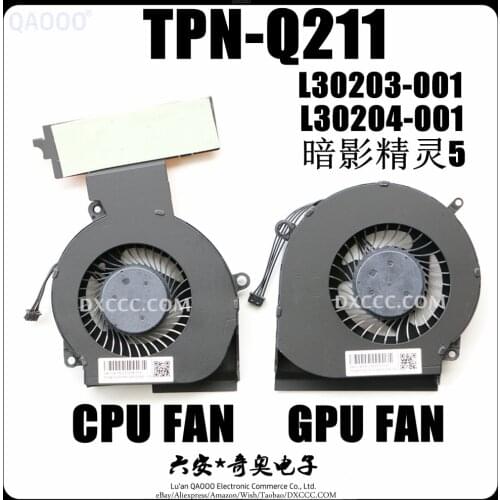 Laptop Fan For HP Omen 15-DC 15-DC0013TX 15-DC0004TX 15-DC0005TX 15-DC0011TX 15-DC0153TX Cpu Cooling Fan L30203-001 L30204-001