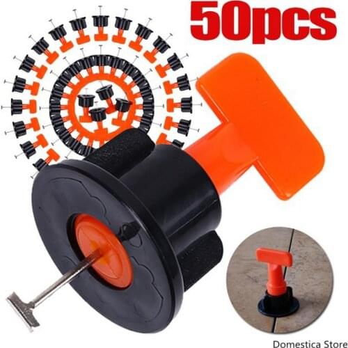 Tile Leveler 50PCS/Set Flooring Wall Tiles Spacer Carrelage Leveling System With Wrench Household Locator Spacers Plier Tools