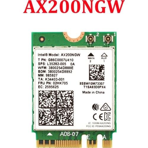 Wi-Fi 6 Wireless Card for Intel AX200NGW WLAN 2.4G/5G MU-MIMO BT 5.0