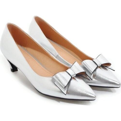 Big SizeBow decoration shoes ladies high heels women shoes woman pumps