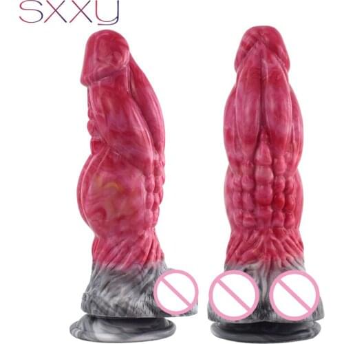 SXXY Big Belly Monster Penis with Suction Cup for Women Female Masturbator Intimate Fantasy Dildo Adults Sex Toys Anal Butt Plug