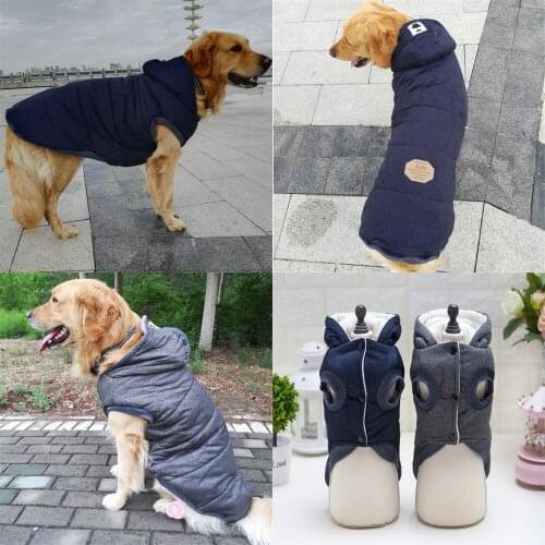 Winter Big Dog Clothes Large Dog Outfit Corgi Samoyed Husky Labrador Golden Retriever Clothing Thicken Warm Dog Coat Jacket