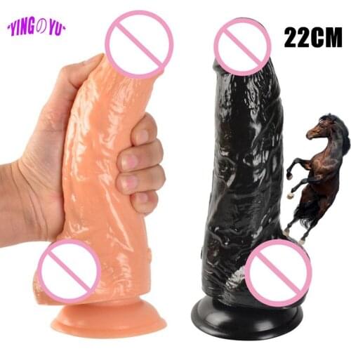 22cm Big Realistic Dildo Male Artificial Penis Suction Cup Phallus Adult Sex Toys for Women Vagina Masturbator G-Spot Simulation