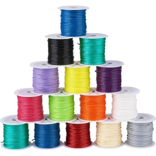 25rolls 1mm Mixed Color Waxed Polyester Cords Necklace Bracelet Braided String Beading String Thread Rope DIY Jewelry Making