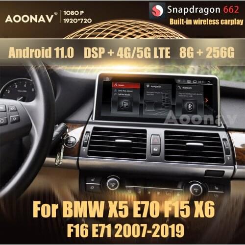 12.3 Inch Snapdragon 662 Android 11.0 car radio For BMW X5 E70 F15 X6 F16 E71 2007-2019 multimedia player DVD Stereo 8+256GB