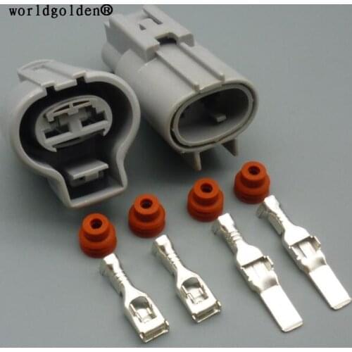 Worldgolden Female Male Auto 2 Pin Electronic Fan Connector Waterproof Use For Toyota Ford Focus Mazda Haima 176142-2 76143-6