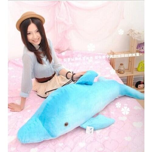Huge 47 inch dolphin plush toy lovely dolphin doll ,hugging pillow ,Christmas Gift w9660