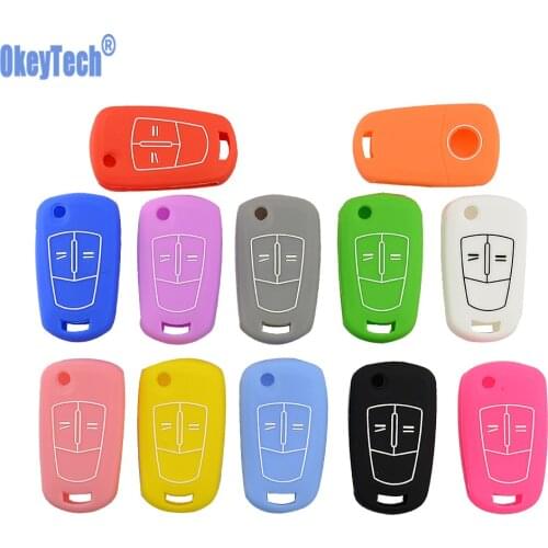 OkeyTech 2 Button Silicone Car Key Case Covers Fob For Vauxhall Opel Holden Astra Zafira Vectra Tigra Omega Signum Frontera