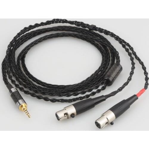 Black Silver Plated 2.5/3.5/4.4mm/XLR Balanced Earphone Headphone Upgrade Cable for Audeze LCD-3 LCD3 LCD-2 LCD2 LCD-4