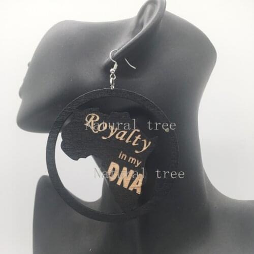 Free shipping Royalty in my DNA Wooden Earrings
