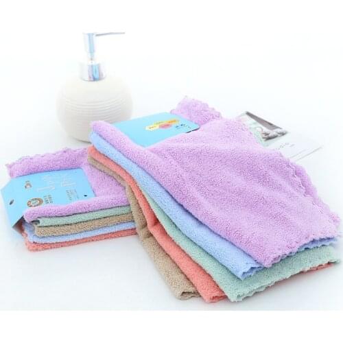 Baby 25x25cm Superfine Fiber Child Towel Super Soft Coral Fleece Towels Hand Towel Home Cleaning Face For Muslin High Quality