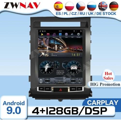 Tesla Screen Android For Toyota Land Cruiser 200 LC200 2008 2009 2010 2011 2012 2013 2014 2015 GPS Radio Receiver Audio HeadUnit