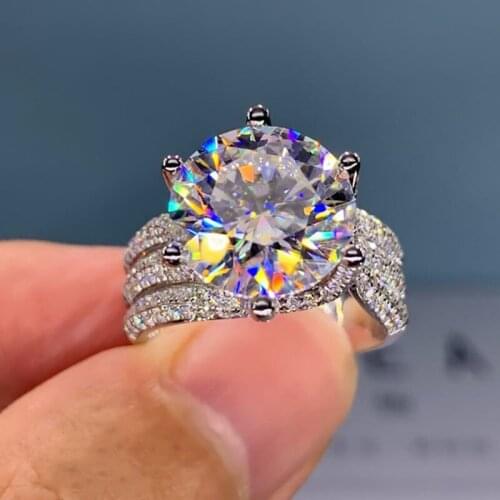 Classic 6 Claws Design Bridal Engagement Wedding Rings for Women Men AAA Dazzling Cubic Zirconia Ring Female Fashion Jewelry