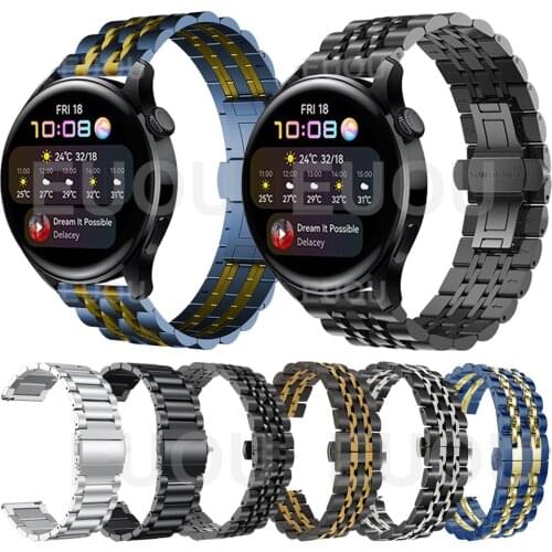Classic Metal Stainless Steel Strap For Huawei Watch 3 Watch3 46mm Smartwatch Band GT2 Watchband Bracelet Belt Accessories