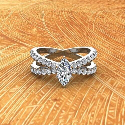 Delicate Cross Zircon Ring Female Fashion Jewelry Infinity Sign Color Rhinestone Rings for Wedding Party Z4M513