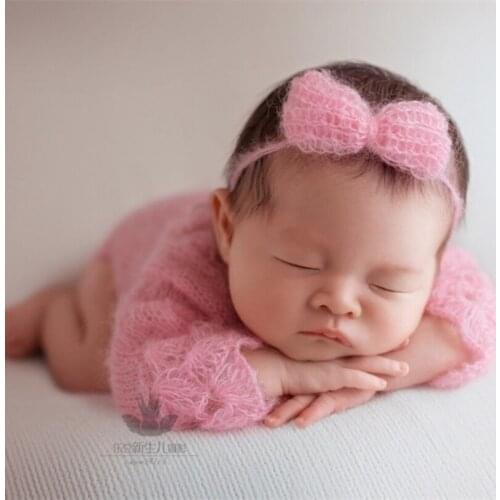 Pink Baby Girl Long Sleeve Romper Set Butterfly Bow Headband Lace Baby Girl Clothes Newborn Outift Full Set Overalls Props